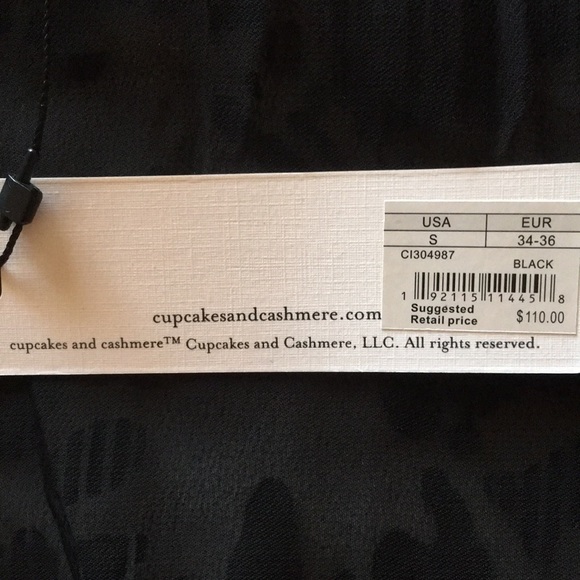 NWT cupcakes and cashmere Sheer Long Sleeve Bodysuit